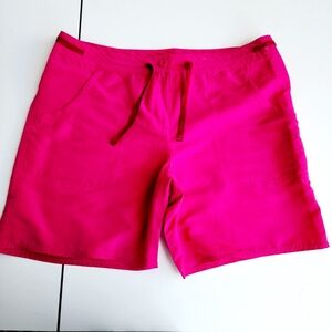 Decathlon Women’s Hot Pink Active Shorts Drawstring Athletic Elastic Waist Sz M